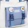 Set a youth backpack on a zipper of textiles, a chover, bag, cosmetic bag, pencil color blue