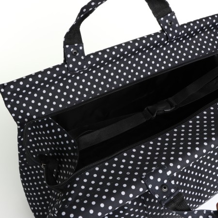 Road bag with lightning, external pocket, long belt, black/white color-2