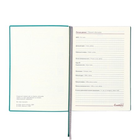 Dated 2025 diary, Escalada, A6+ 176 sheets, soft cover, artificial leather, pancake embossing, tinted block 70 g/m2, green-5