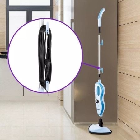 Steam mop KitFort KT-1046, 1500 W, 370 ml, cord 8 m, blue and white-9