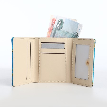 Women's wallet on the button, green color-3