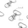 Metal carbine, 39 × 24 mm / 20 × 2 mm, 6 pcs, silver color
