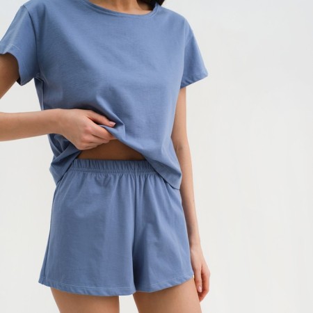 Female pajamas (T-shirt and shorts) KAFTAN "BASIC" Size 40-42, Blue color-4