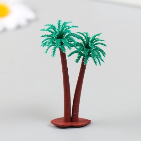 Artificial plant for creativity plastic "Two palm trees" 4,2x6.6 cm-2