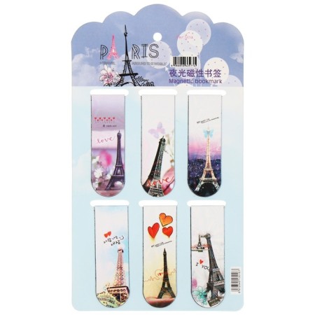 A set of magnetic bookmark for books Calligrata 6 pieces, "Eiffel Tower", mix-1