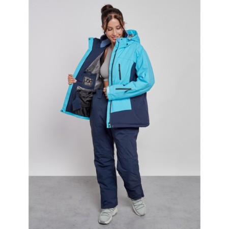 Ski costume female winter, size 52, blue color-8
