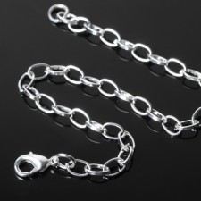 Bracelet chain 7 × 4 mm, 21 cm (+/- 1 cm) color silver color