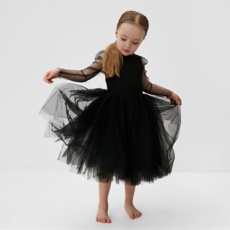 Платье нарядное детское MINAKU: PartyDress, цвет чёрный, рост 122 см-1