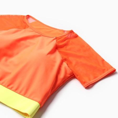 Separate Minaku swimsuit with closed shoulders, orange color, size 46-7