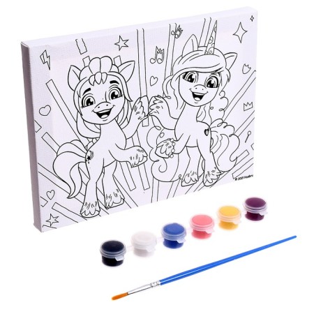 Set for children's creativity is a small pony, canvas for painting, 15 × 20 cm-1