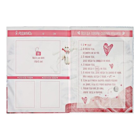 Folder for the birth certificate "Sketch", for a girl, a4-1