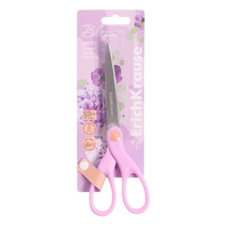 Scissors 18 cm Erichkrause Unity "Pastel Bloom" Blister, mix-4