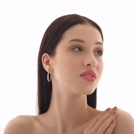 Ring earrings "karma" spiral, color gold, d = 3-1