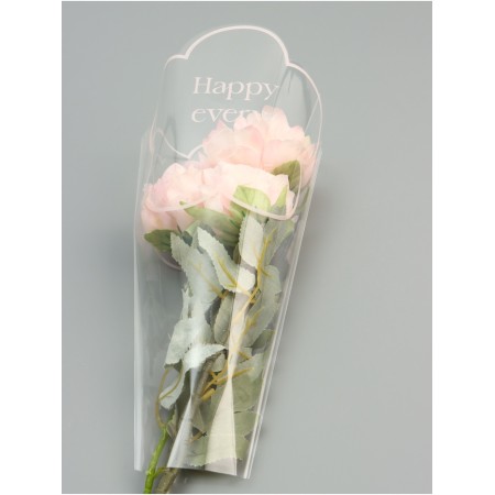 Package Flower cone, "happiness", pink, 24x9x44cm ± 1cm