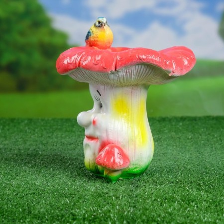 Garden figure "Mushroom with a titmous" 19x20x21cm-1