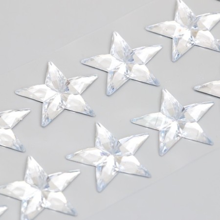 Stick plastic rhinestones "Star" 12 pcs on a sheet 7.2x17.7 cm-2