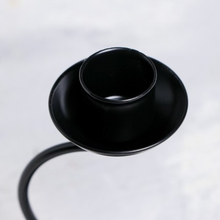 Summary Metal for 1 candle "Mona", 14x7.3 cm black-3
