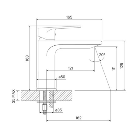 Mixer for the IDDIS EDIFICE sink, edisb00i01-3