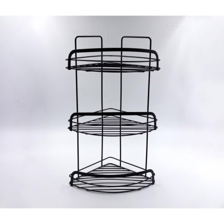 Wall corner shelf 3-tier Joy Home, black-2