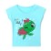 T -shirt for nursery, blue/turtle color, height 80 cm