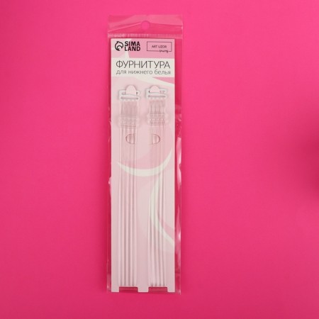 Straps silicone, fittings metal, 4 stripes, 1.5 cm, 37 cm, pair, color transparent-5