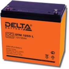 Battery Delta DTM1255 L, 12 V, 55 A/h