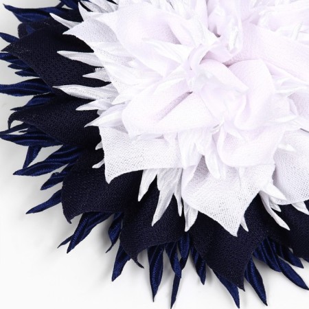 Outlet. Bant for hair on an elastic band, white with blue, 11 cm, kitty Marie-1