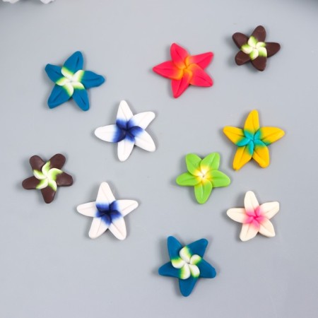 Decor for creativity PVC "Flower Lily" set 10 pcs mix 0.4x1.8x1.8 cm