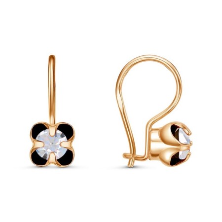 Children's Earrings "Classics", mini-bromachis, pink gilding, color mix