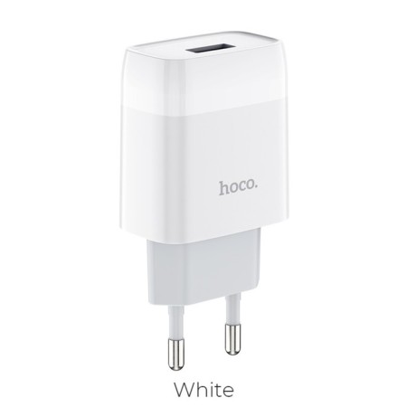 Network charger HOCO C72A, 1 USB, 2.1 a, white-1