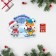 Congratulatory card "Magic New Year!" kitten and fox, 7 x 9 cm, new year