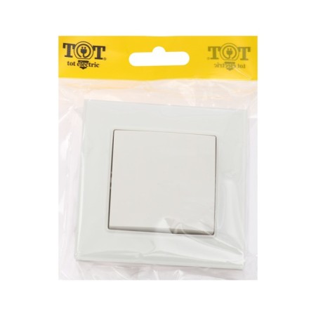 Tot Glossy Glass switch, 10 a, 1 key, hidden, glass, white-4