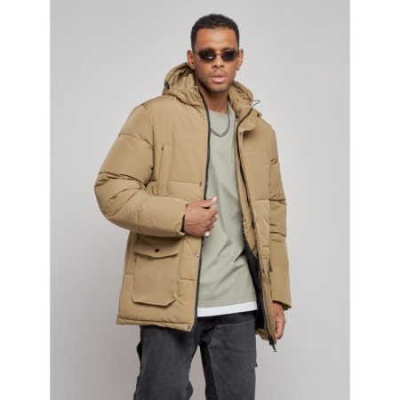 Extensive male winter park, size 56, beige color-5