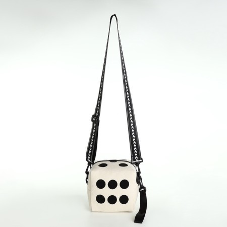 Bag Tap Cube, 16*15.5*15.5, lightning departure, string, white/black peas-1
