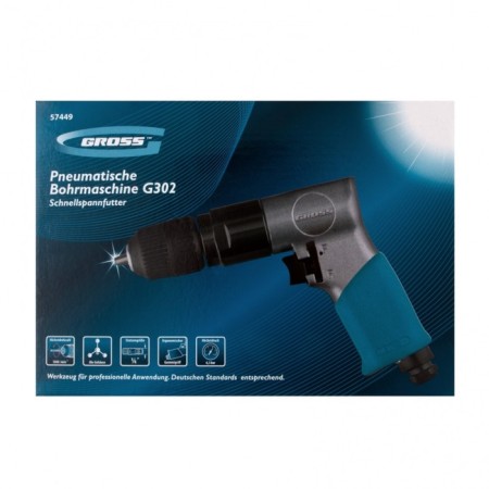 GROSS G302 drill, pneumatic, 3/8 ", 1800 rpm, cartridge 10 mm-3