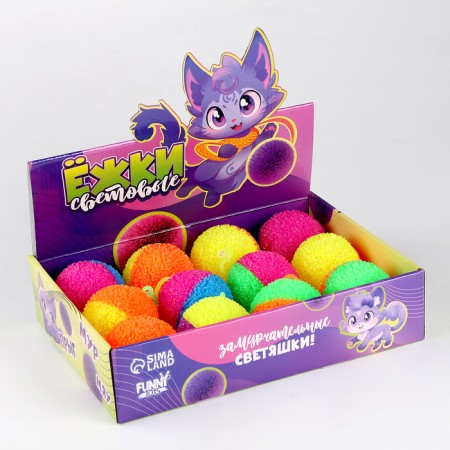 Ball children's rubber hornet light “cat”, Mix color, in showbox-4