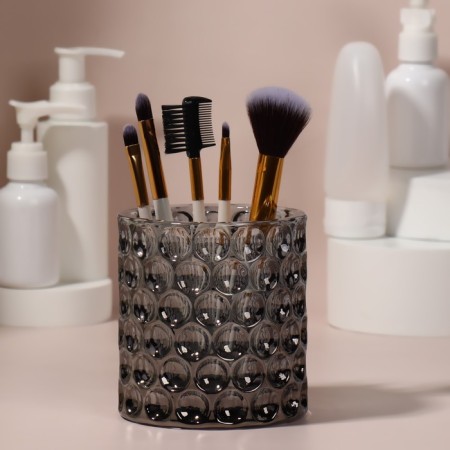 Storage for storage of cosmetic supplies "Vivien", 10 × 9.5 cm, black color-1