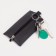 Key of zipper, length 13 cm, metal ring, brown color
