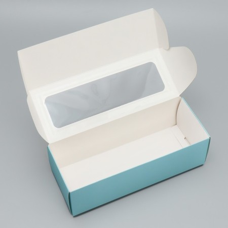 Box for confectionery products with the Window "New Year", 26 x 10 x 8 cm, New Year-2