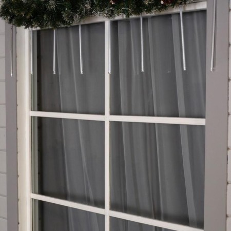 Garland “icicles” 2.5 × 0.3 m, IP65, transparent thread, 192 LED, yellow glow with a drain effect, 12 V effect-1