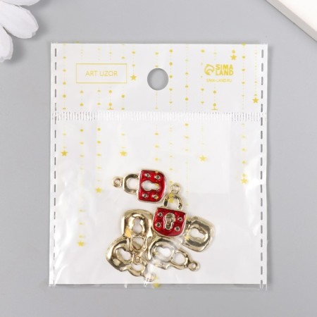 Decor for creativity Metal "Red Label" silver, enamel 1.6x1.1 cm-4
