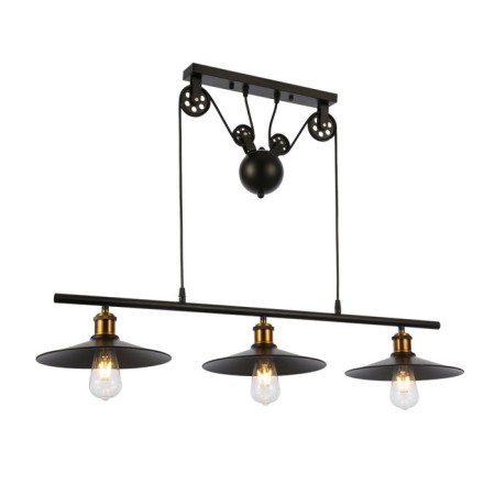 Suspended EVOLUCE lamp. Sle120503-03. ESPERAZZA. 3x60 watts, E27, 96x26 cm, black color
