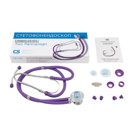 Stetopofonendoscope CS Medica CS-421, type rapport, purple color-3