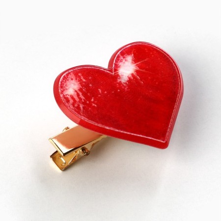 Hair hairpin -spinning "heart", 3.5 x 3 cm-3