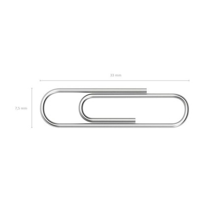 Office paper clips 33mm, 100pcs, galvanized, erichkrause, cardboard packaging-1
