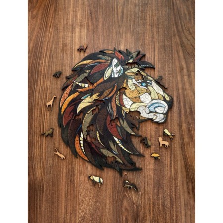 Wooden, figured puzzle Ewa "Leo", 41x37 cm-8