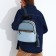 Women's backpack made of artificial leather, cosmetic bag, OTARA, Blue/Brown color