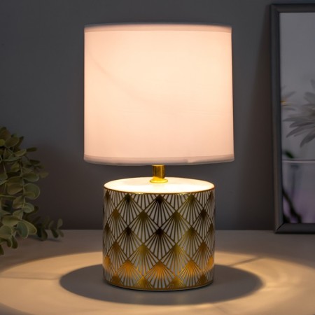 Birgit table lamp E14 40W white-gold 15x15x27 cm Risalux-1