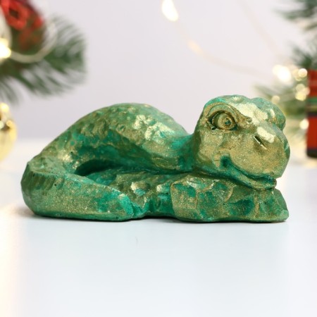 Figure "Snake" Green with gilding, 8x4x3cm