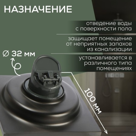 Zein gap, 100x100 mm, vertical, d = 32 mm, stainless steel, gray-1